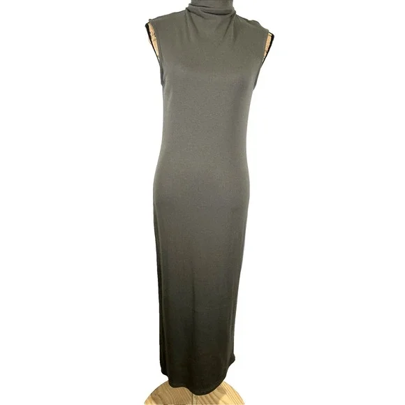 House of Harlow 1960 Dress Small Maxi Ribbed Knit Bodycon Chic Moss Green - Picture 8 of 8